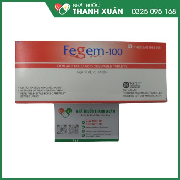 Fegem-100 -bổ sung sắt hiệu quả